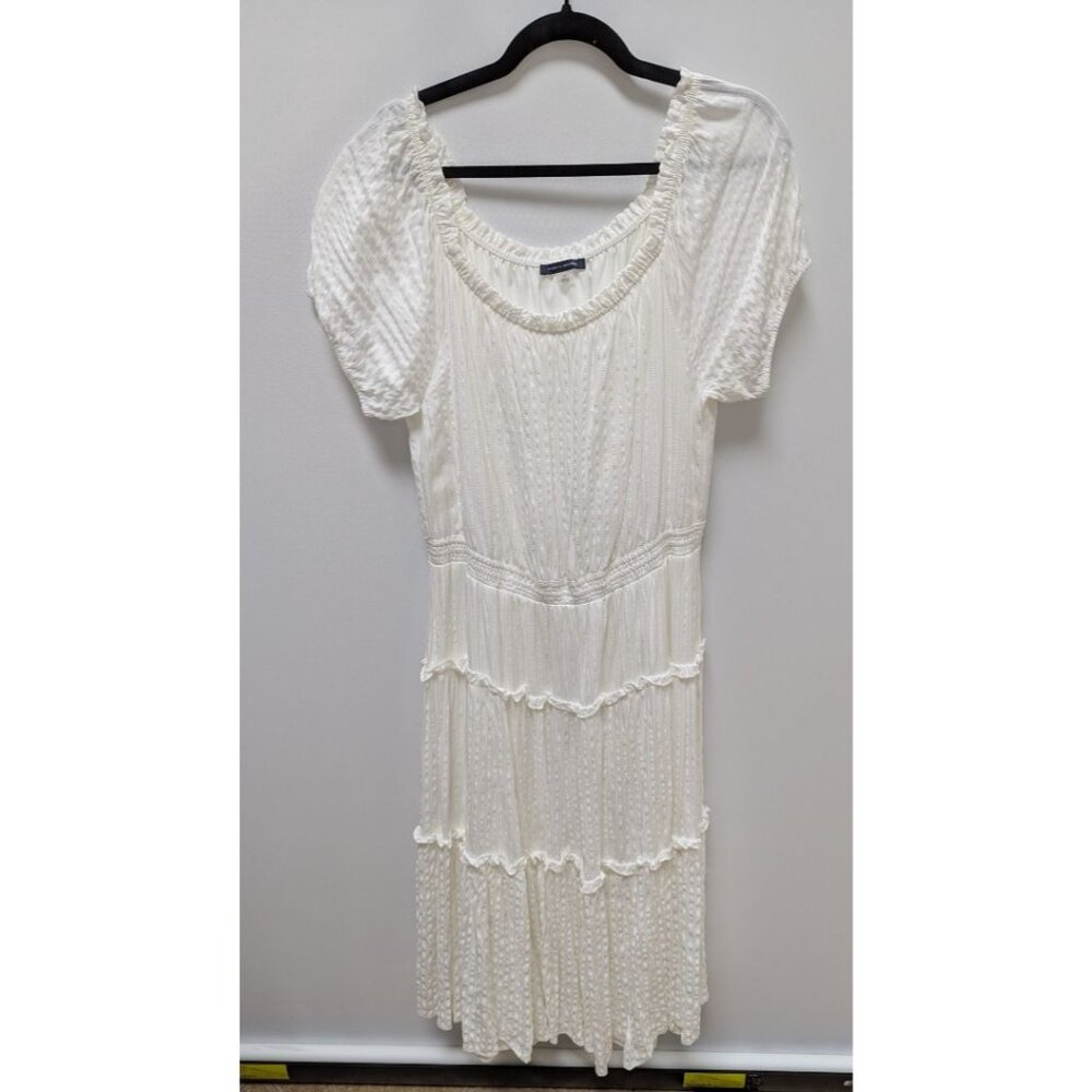 Tommy Hilfiger White Tiered-Ruffled Maxi Dress
